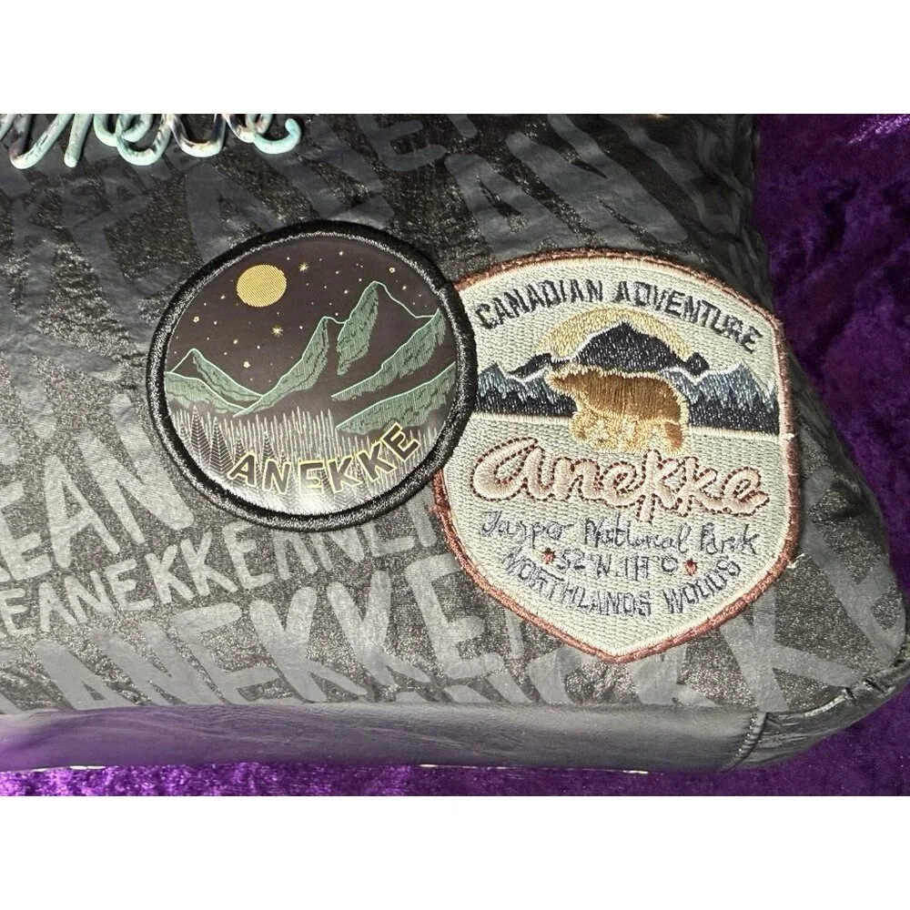 ANEKKE Shoulder Bag Nature Woods Black Eco‎ Recycled Canada Map Crossbody